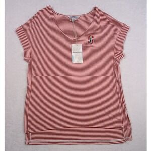 Stanford University Shirt Womens Small Red Striped Short Sleeve Tommy Bahama NWT